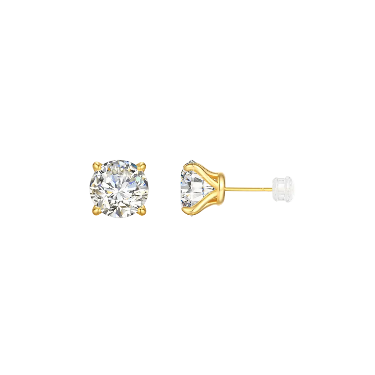 14K L’Amante Solitaire Stud Earrings