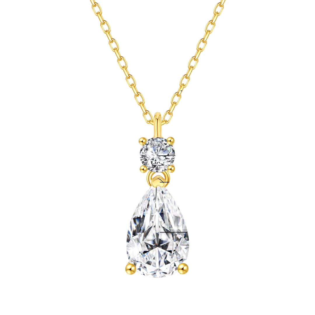 14K 3.3CT Pear Pendant Necklace