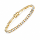 MineForever lasting 14K gold finish  ~ 5ct Tennis Bracelet