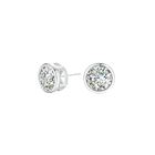 Round Bezel Stud Earrings