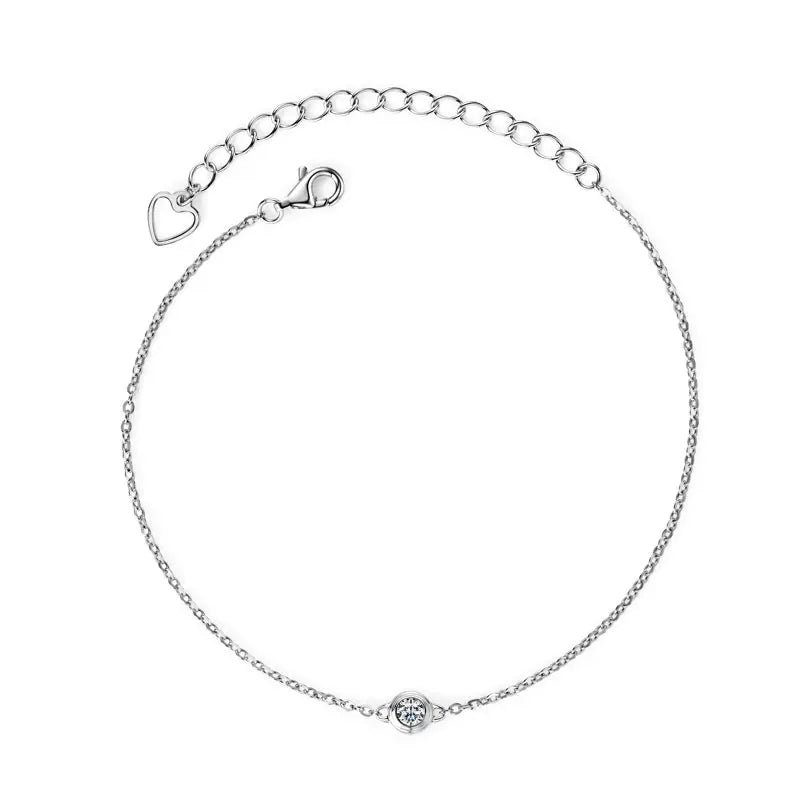 MineForever lasting Bracelet in silver with 3mm bezel solitaire