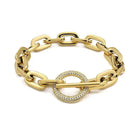 Del Mar Links | 18K plate Accent Toggle Paperclip Classic Bracelet | Silver & Gold |