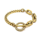 Del Mar Links | 18K plate Accent Toggle Paperclip Classic Bracelet | Silver & Gold |