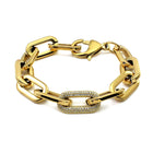 Del Mar Links |18K gold Plate Pave Paperclip Classic Bracelet | Gold & Silver